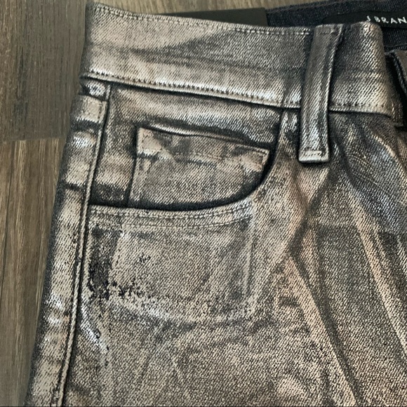 J BRAND NWT Metallic Foil Chrome Selena Jeans - Picture 14 of 14